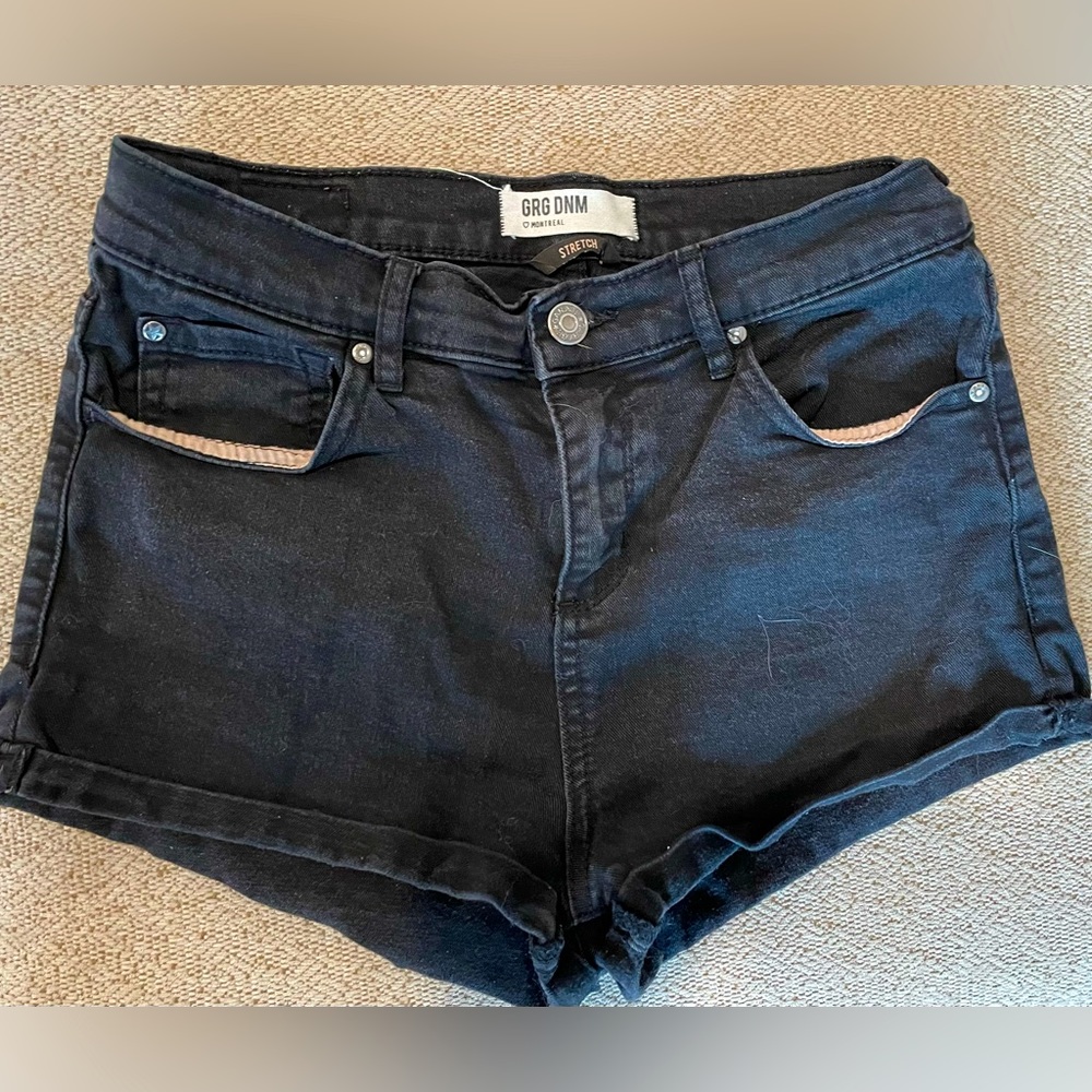 Black jean shorts